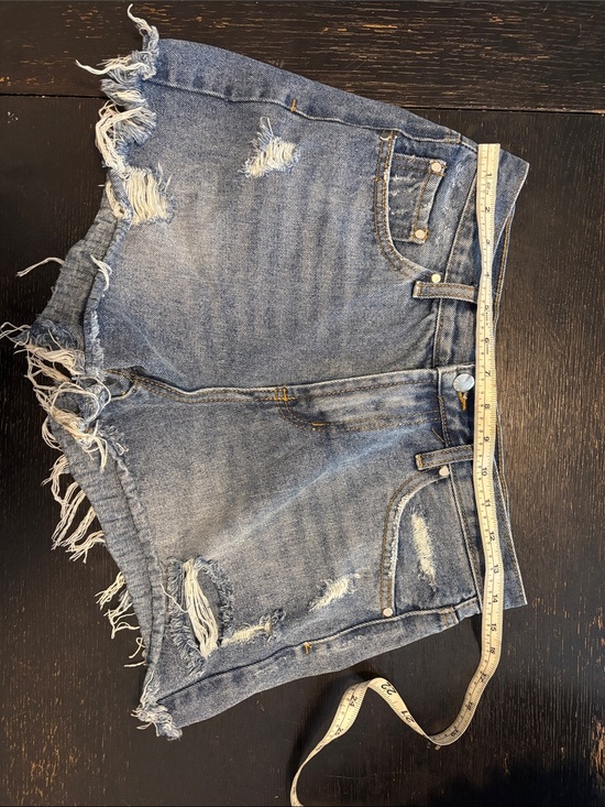 Elan Pants - Elan Distressed Light Blue Denim Jean Shorts